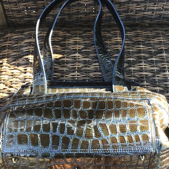 Charlie Lawson Blue croc like design leather bag - Picture 6 of 7